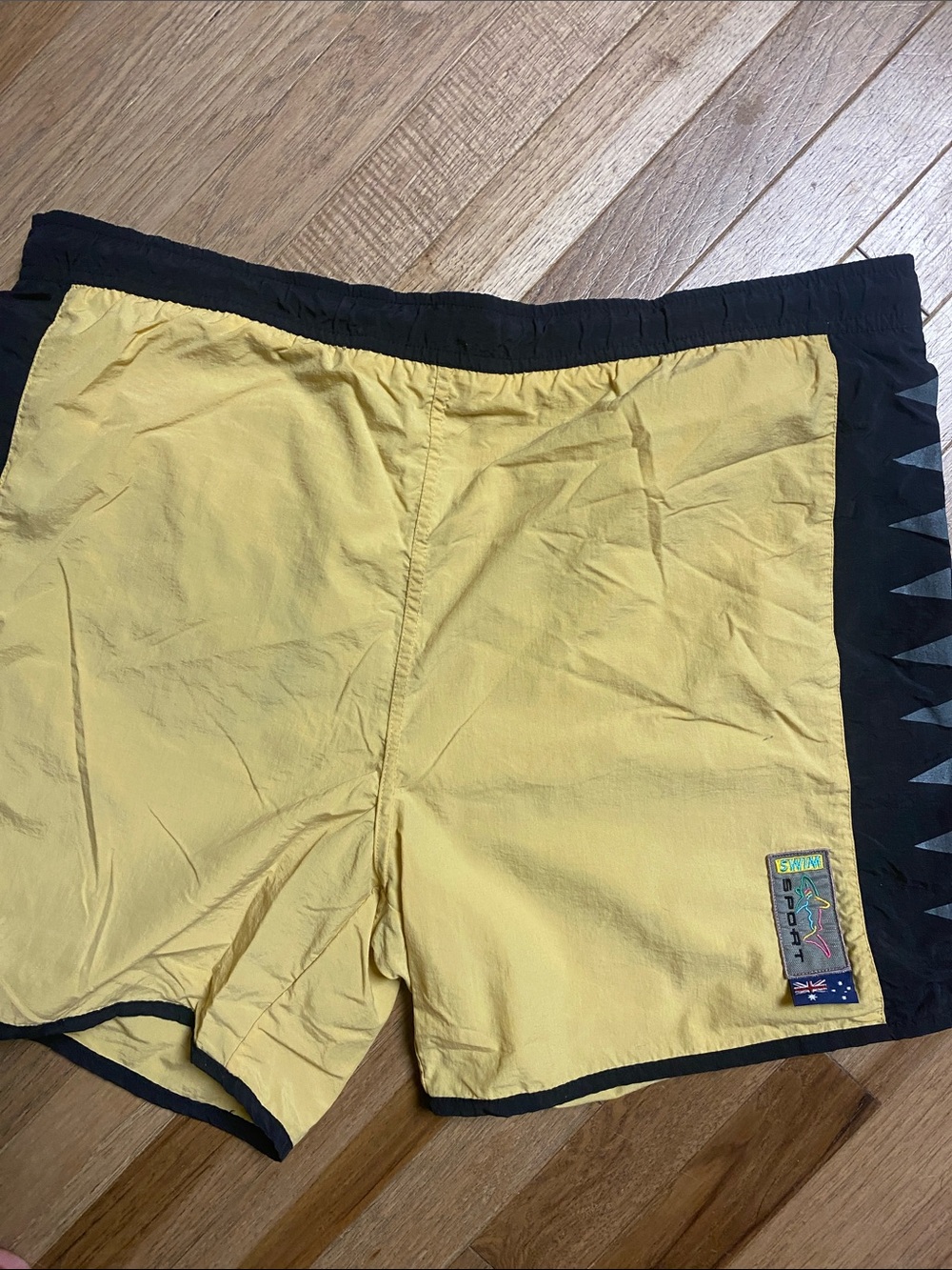 Greg Norman Collection Yellow Athletic Swim Shorts with Black Trim